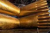 Bangkok Wat Pho, the Reclining Buddha, a 45 metres long gilded statue. 